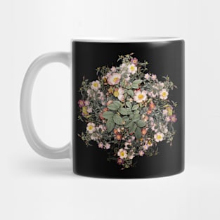 Vintage Short Styled Field Rose Flower Wreath Mug